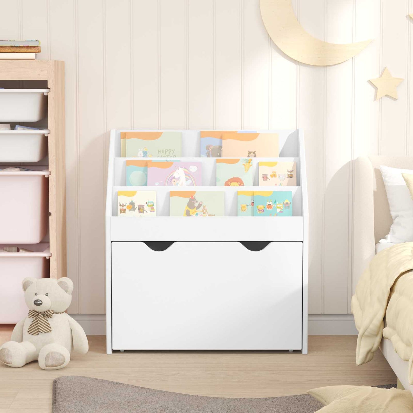 Barneskrivebokhylle Hvit 60 x 29,5 x 69 cm Konstruert tre