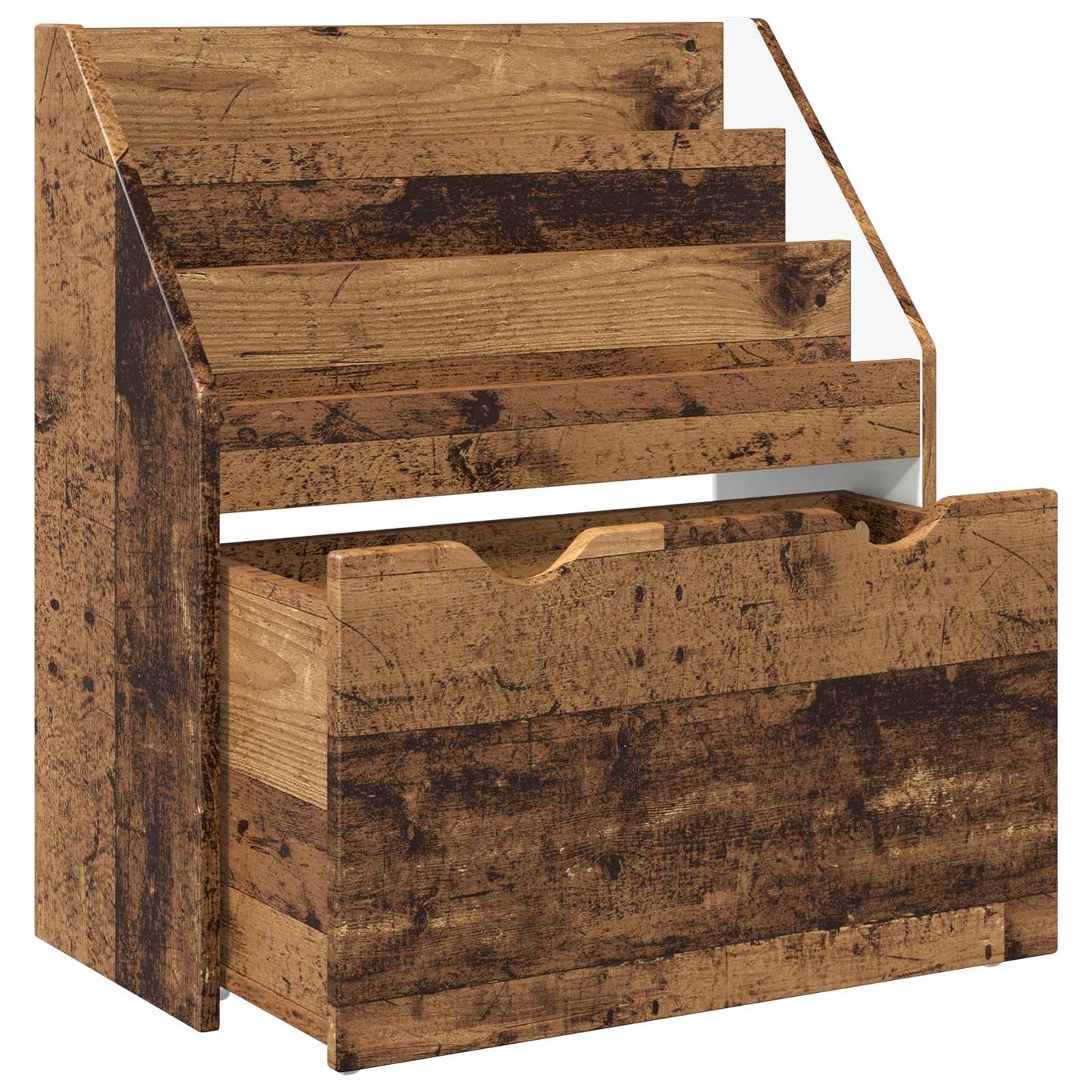 Barneskrivebokhylle med skuff Gammelt tre 60 x 29,5 x 69 cm