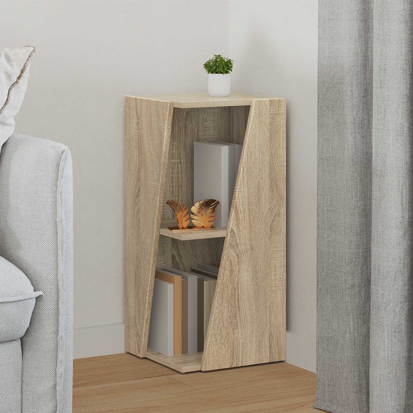Sidehylle Sonoma eik 33 x 32 x 70,5 cm Konstruert tre