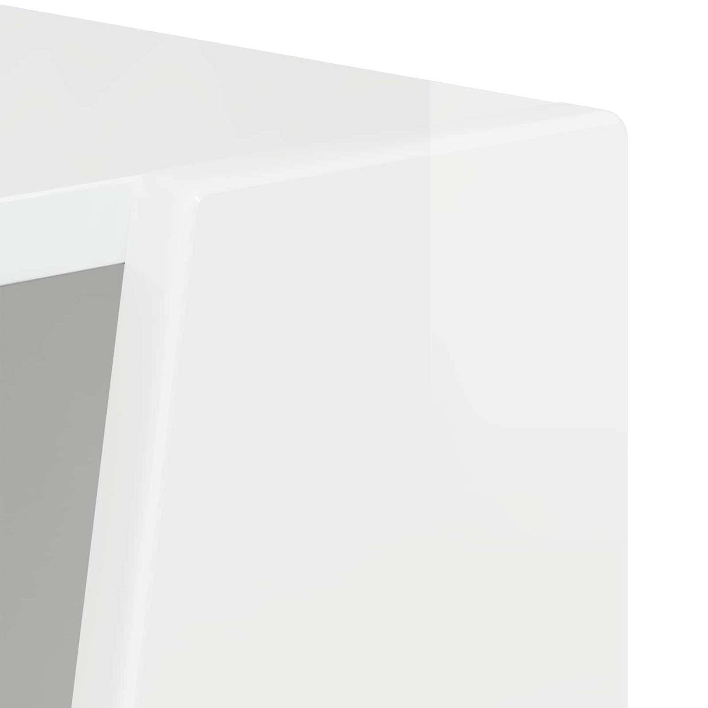 Sidehylle Høyglanset hvit 33 x 32 x 70,5 cm Konstruert tre