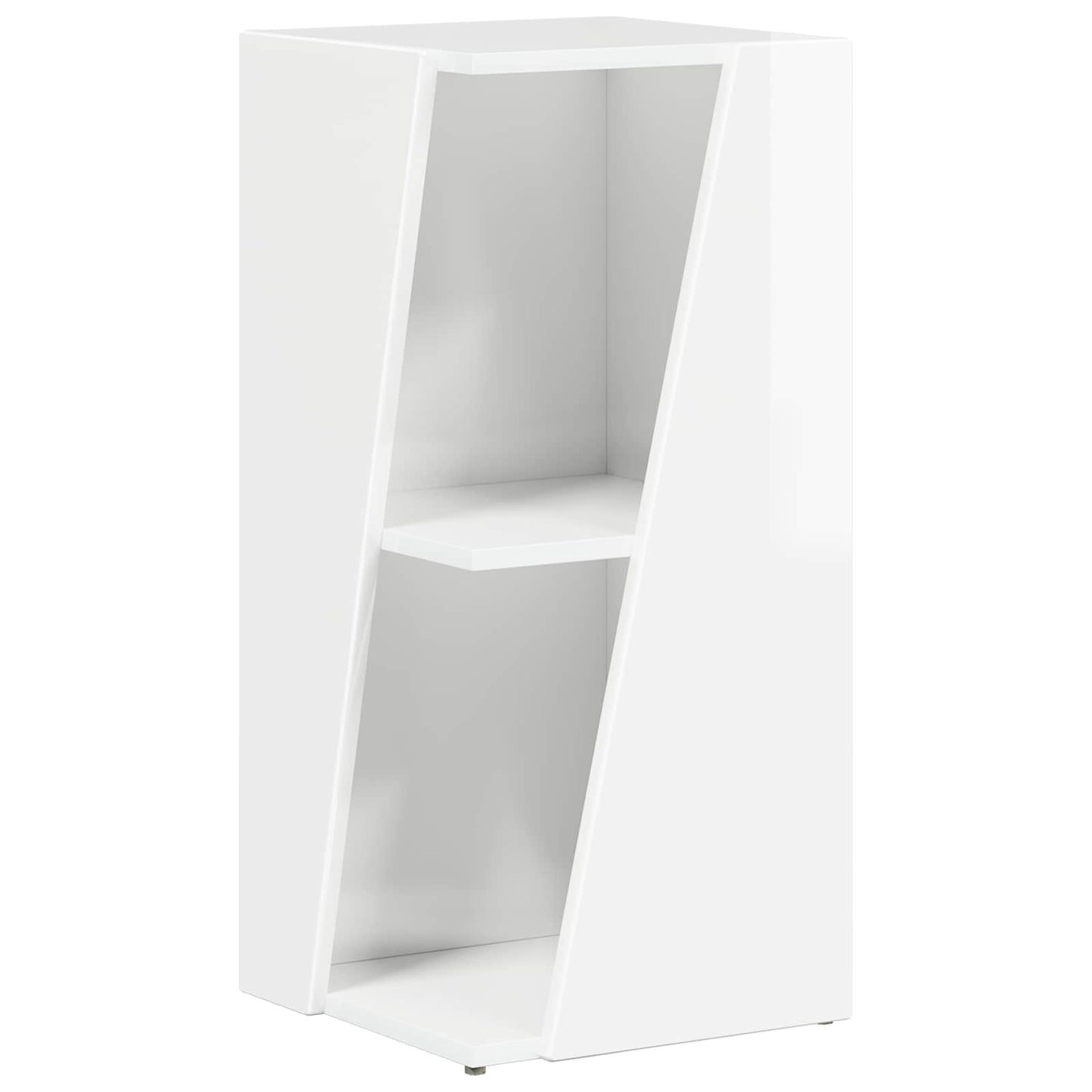 Sidehylle Høyglanset hvit 33 x 32 x 70,5 cm Konstruert tre