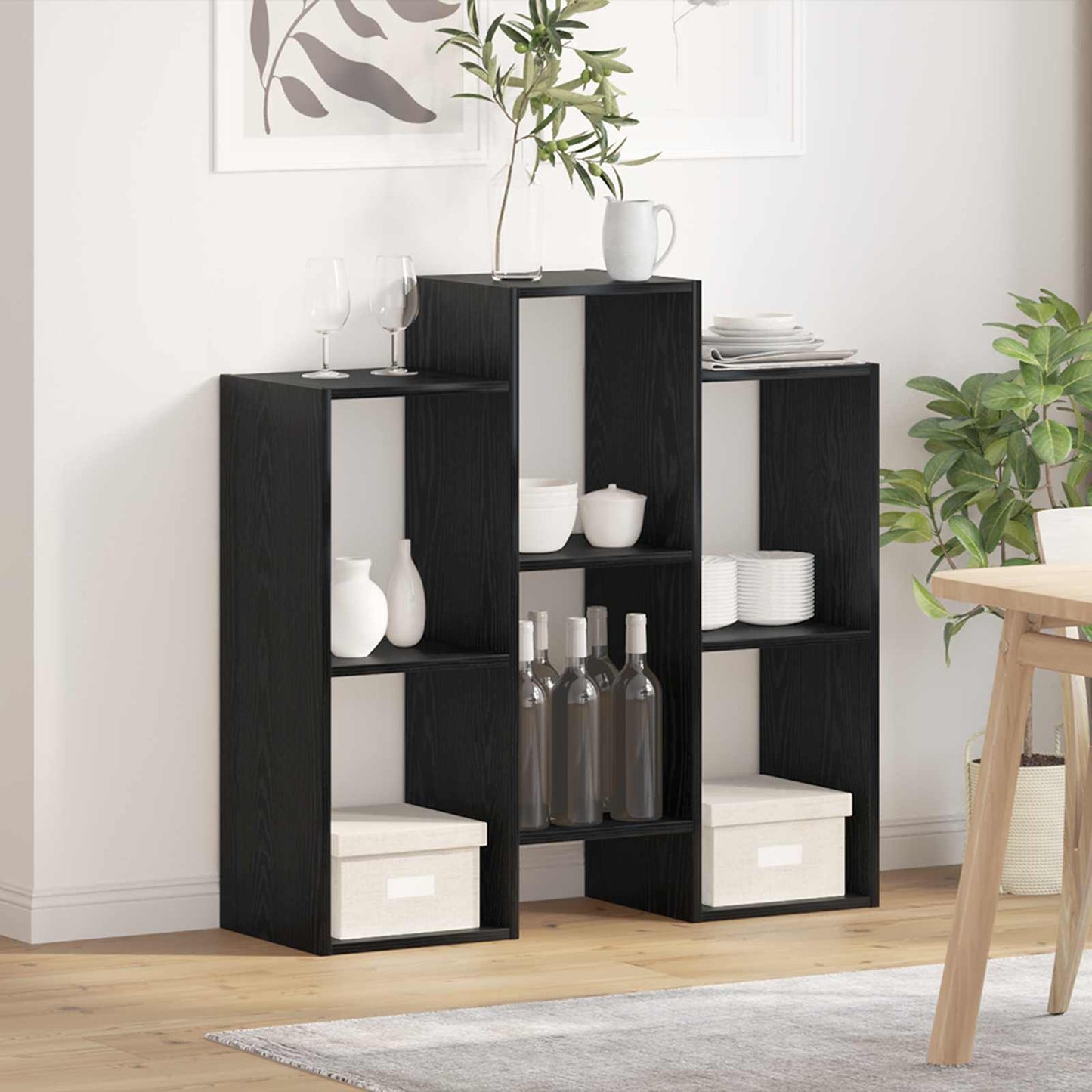 Serviesskap Svart Eik 90 x 30 x 90 cm
