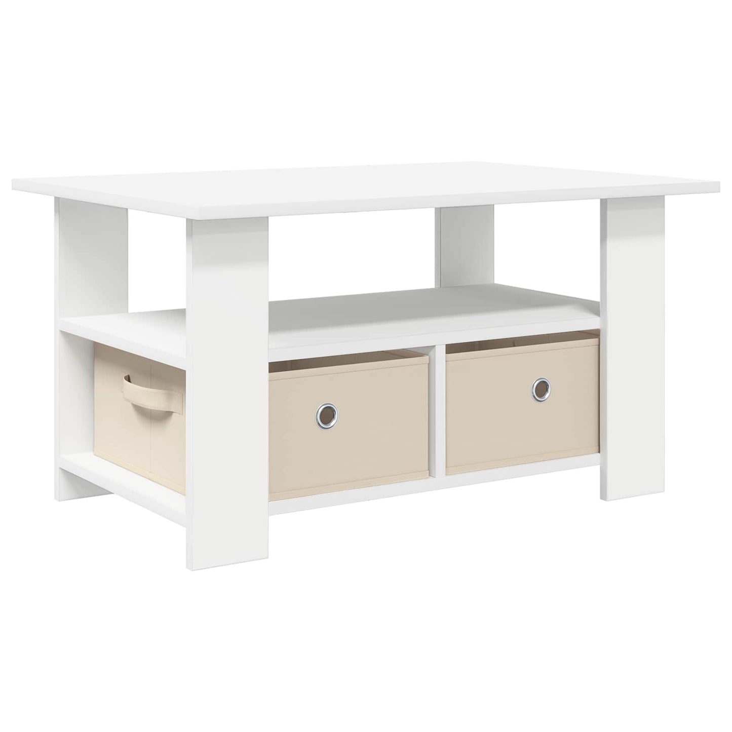 Kaffebord med skuff Hvit 77 x 55 x 42 cm Konstruert tre