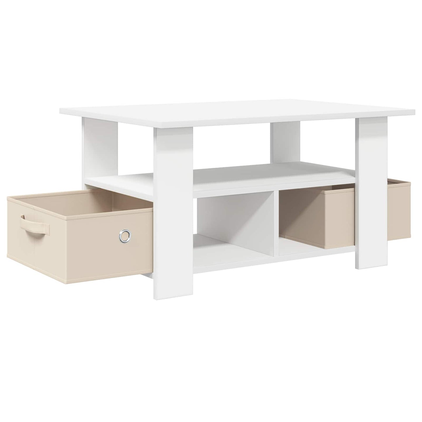 Kaffebord med skuff Hvit 77 x 55 x 42 cm Konstruert tre