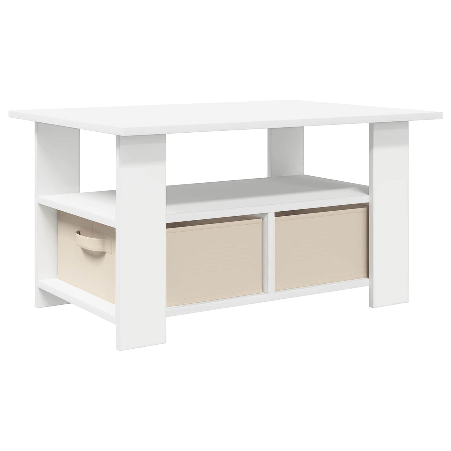 Kaffebord med skuff Hvit 77 x 55 x 42 cm Konstruert tre