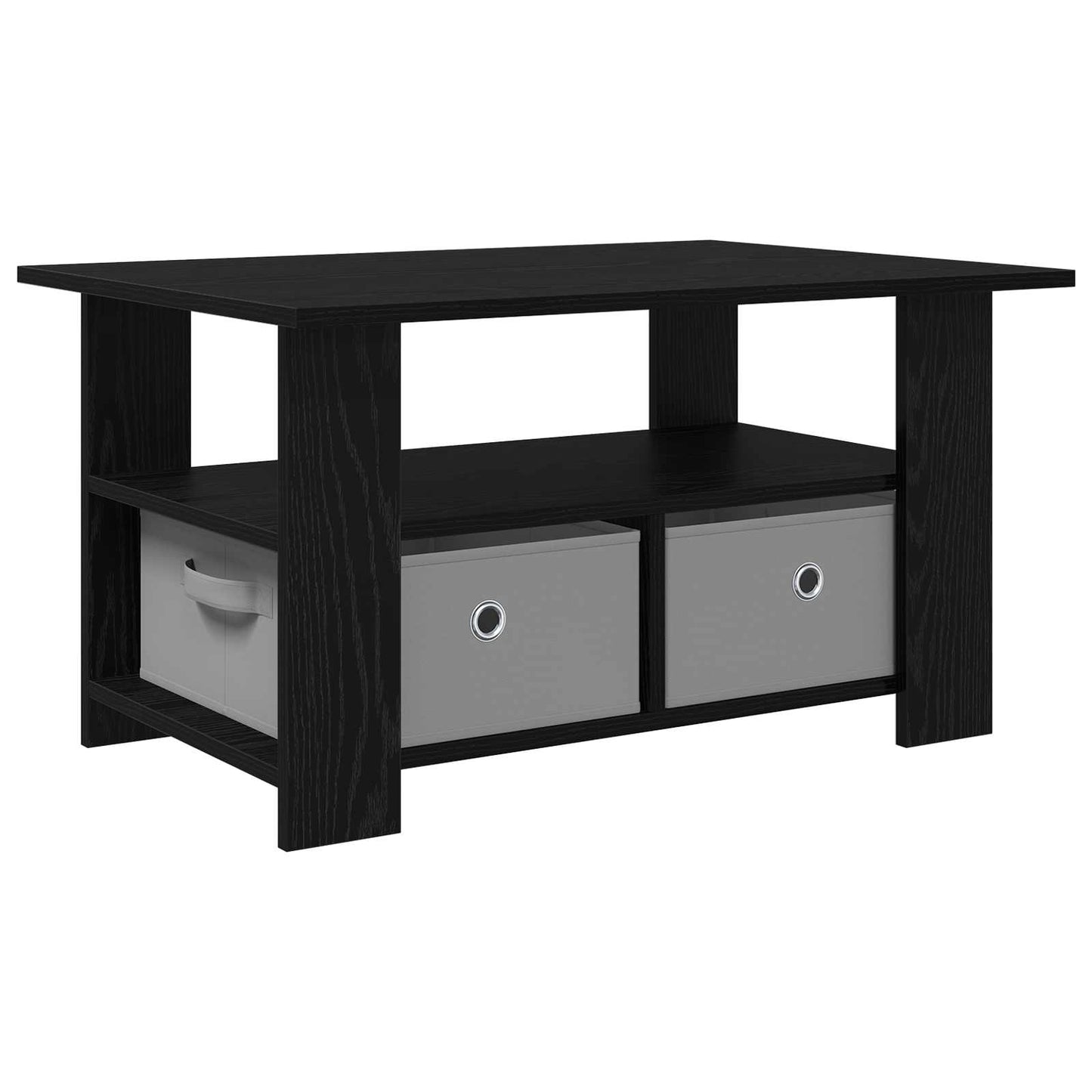 Kaffebord med skuff Svart Eik 77 x 55 x 42 cm Konstruert tre