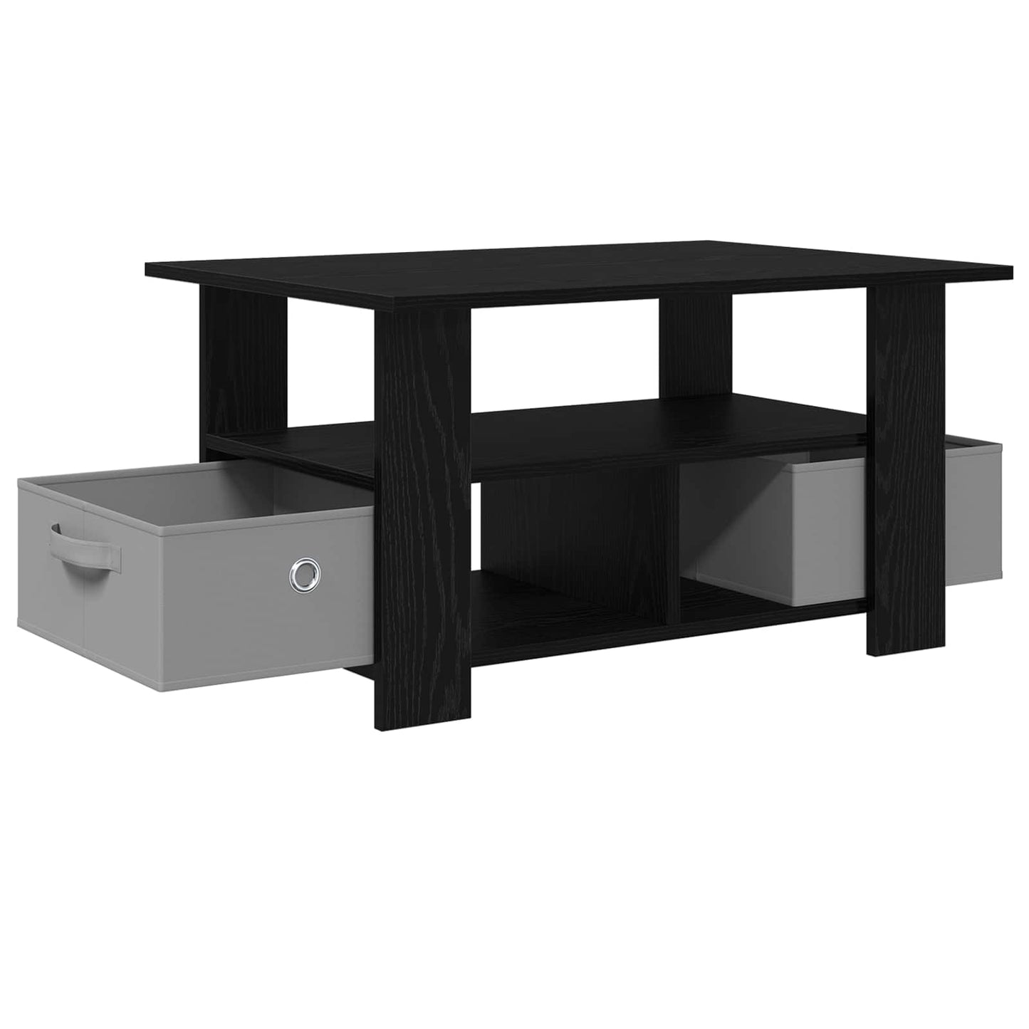 Kaffebord med skuff Svart Eik 77 x 55 x 42 cm Konstruert tre