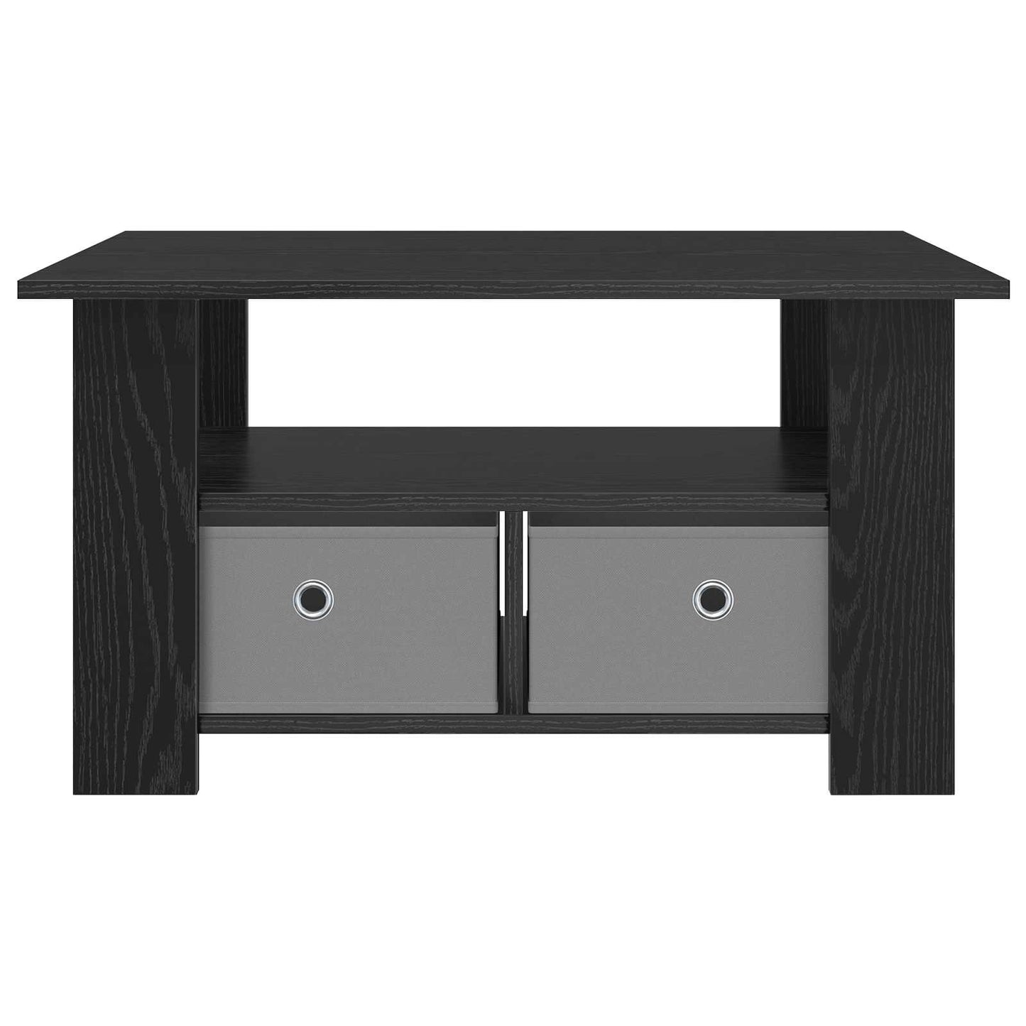 Kaffebord med skuff Svart Eik 77 x 55 x 42 cm Konstruert tre