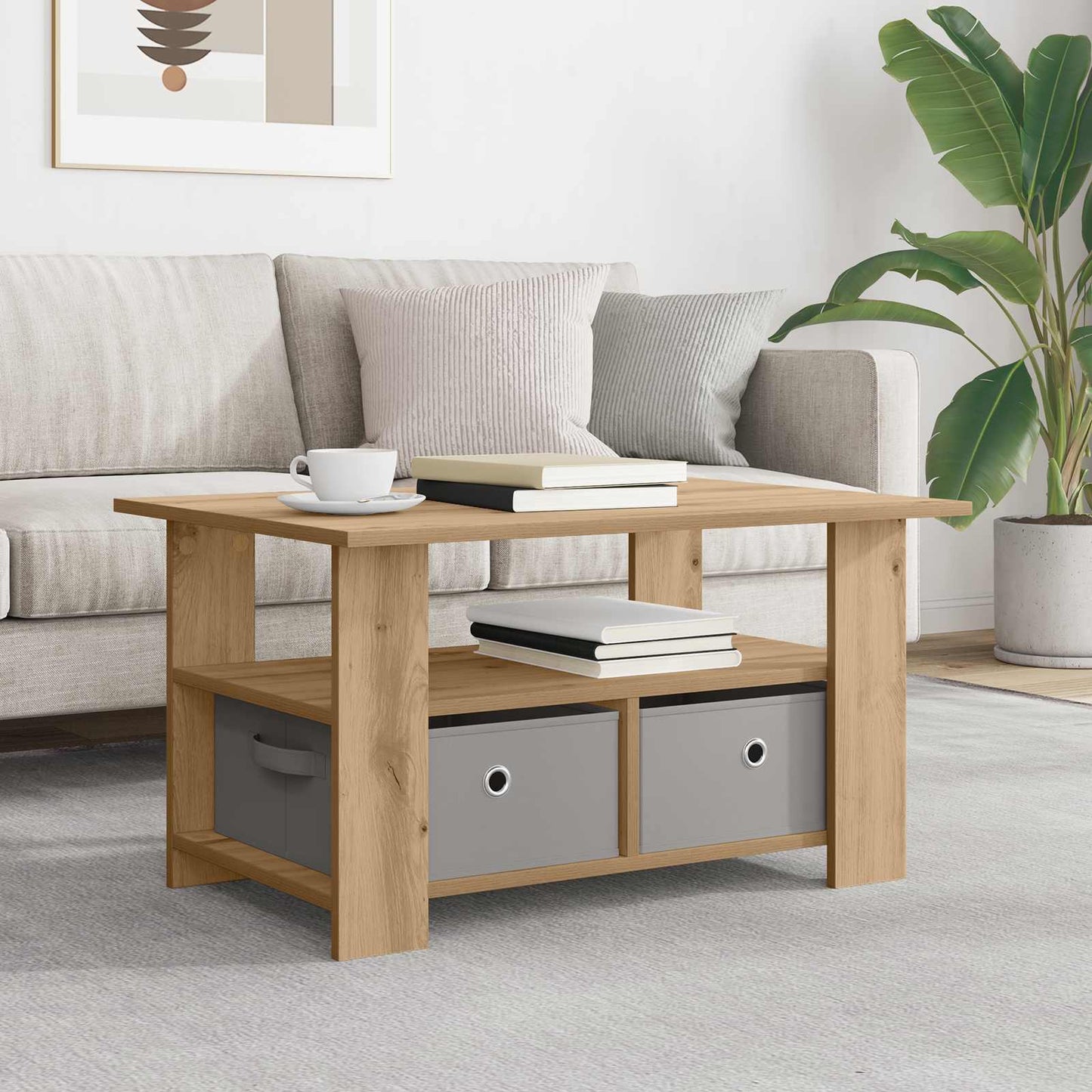 Kaffebord Artisan Eik 77 x 55 x 42 cm Konstruert tre
