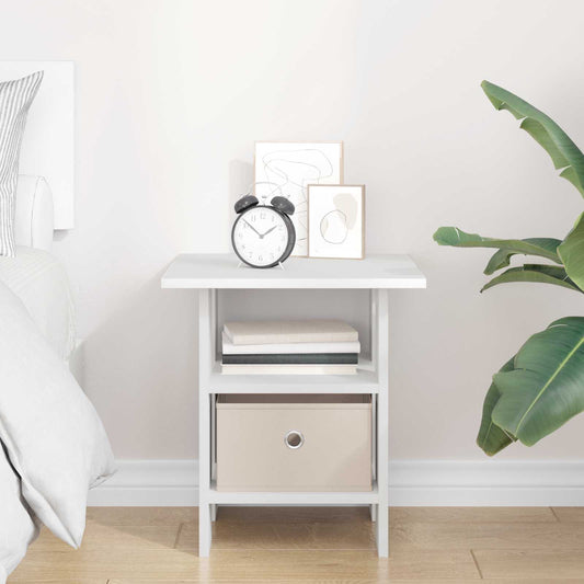 Nattbord med skuff Hvit 41 x 40 x 45 cm Konstruert tre