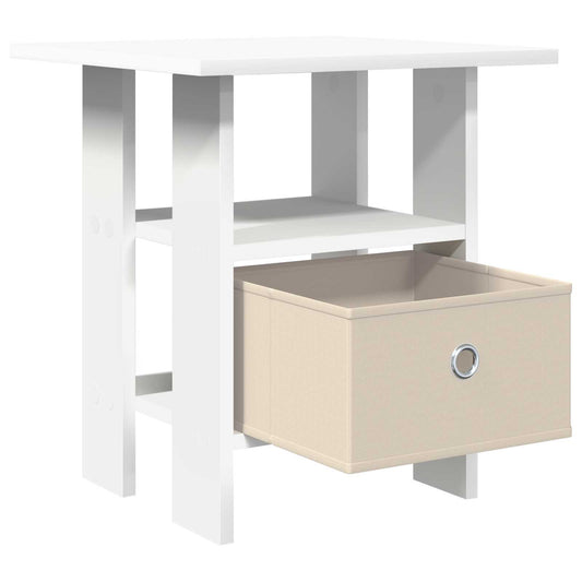 Nattbord med skuff 2 pcs Hvit 41 x 40 x 45 cm Konstruert tre
