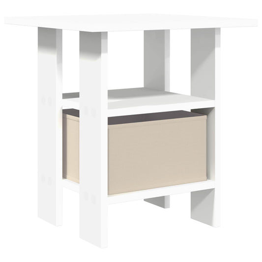 Nattbord med skuff 2 pcs Hvit 41 x 40 x 45 cm Konstruert tre