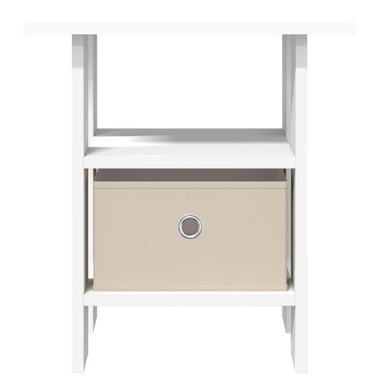 Nattbord med skuff 2 pcs Hvit 41 x 40 x 45 cm Konstruert tre
