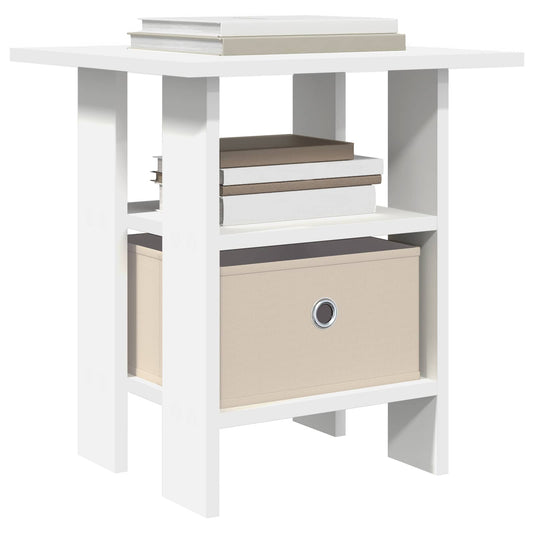 Nattbord med skuff 2 pcs Hvit 41 x 40 x 45 cm Konstruert tre