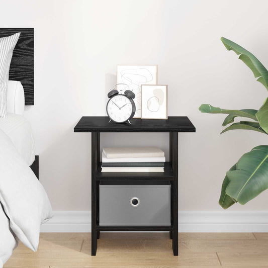 Nattbord med skuff Svart Eik 41 x 40 x 45 cm Konstruert tre