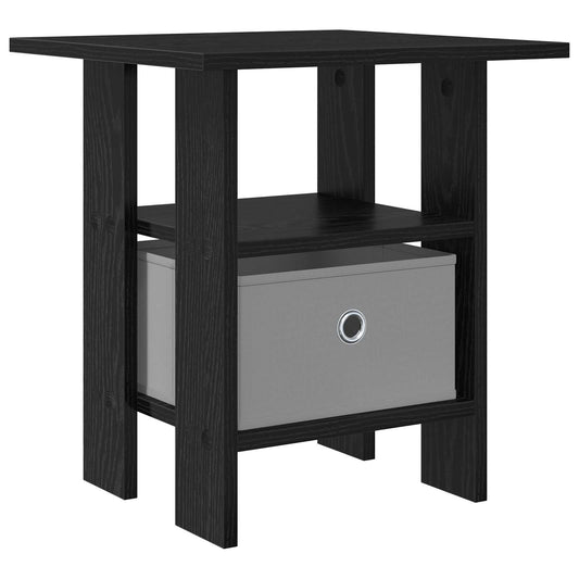 Nattbord med skuff Svart Eik 41 x 40 x 45 cm Konstruert tre