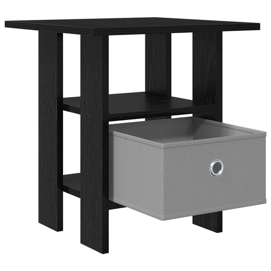 Nattbord 2 pcs Svart Eik 41 x 40 x 45 cm Konstruert tre