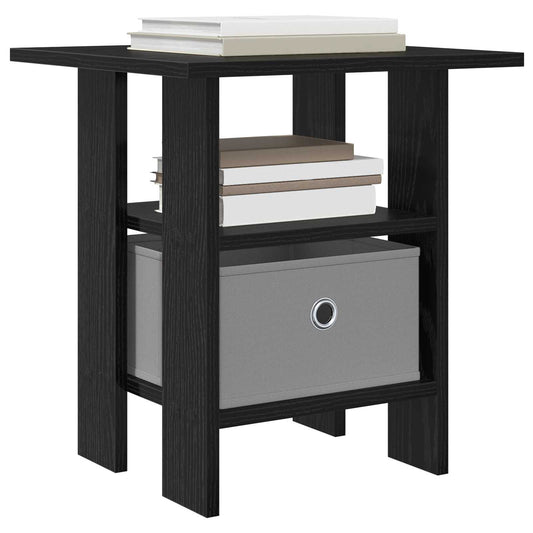 Nattbord 2 pcs Svart Eik 41 x 40 x 45 cm Konstruert tre