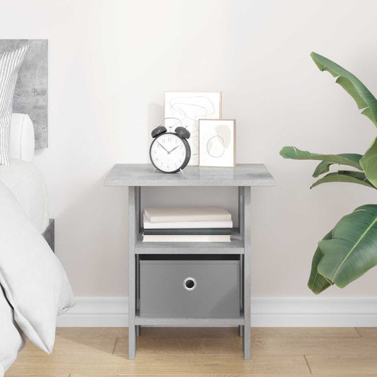 Nattbord med skuff Betonggrå 41 x 40 x 45 cm Konstruert tre