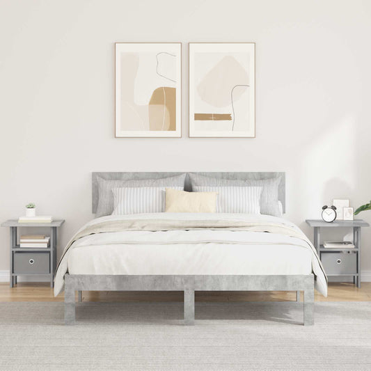 Nattbord 2 pcs Betonggrå 41 x 40 x 45 cm Konstruert tre