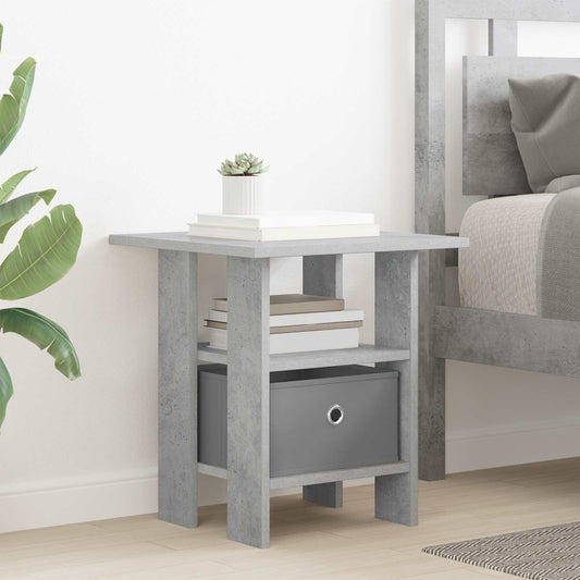 Nattbord 2 pcs Betonggrå 41 x 40 x 45 cm Konstruert tre