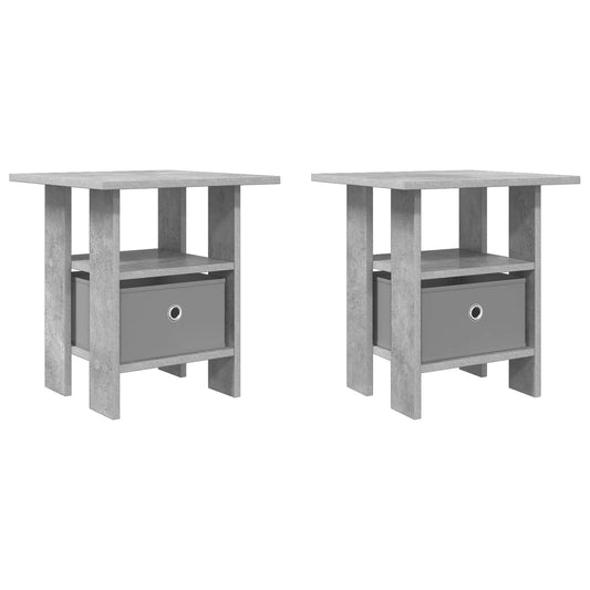 Nattbord 2 pcs Betonggrå 41 x 40 x 45 cm Konstruert tre