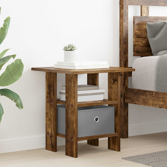 Nattbord 2 pcs Røkt eik 41 x 40 x 45 cm Konstruert tre