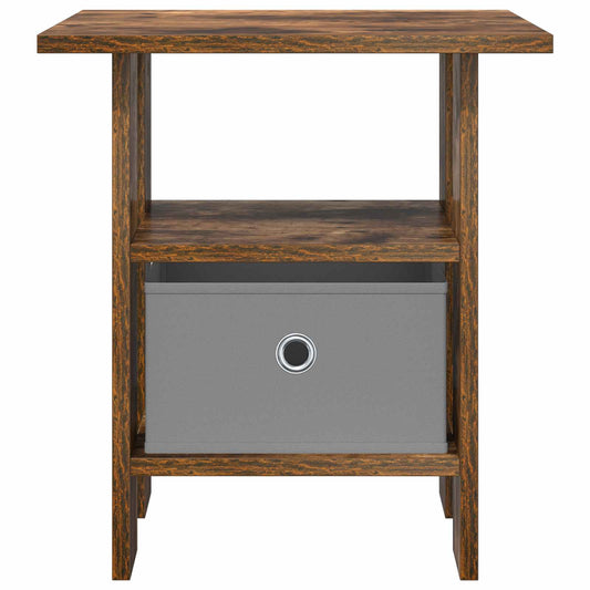 Nattbord 2 pcs Røkt eik 41 x 40 x 45 cm Konstruert tre