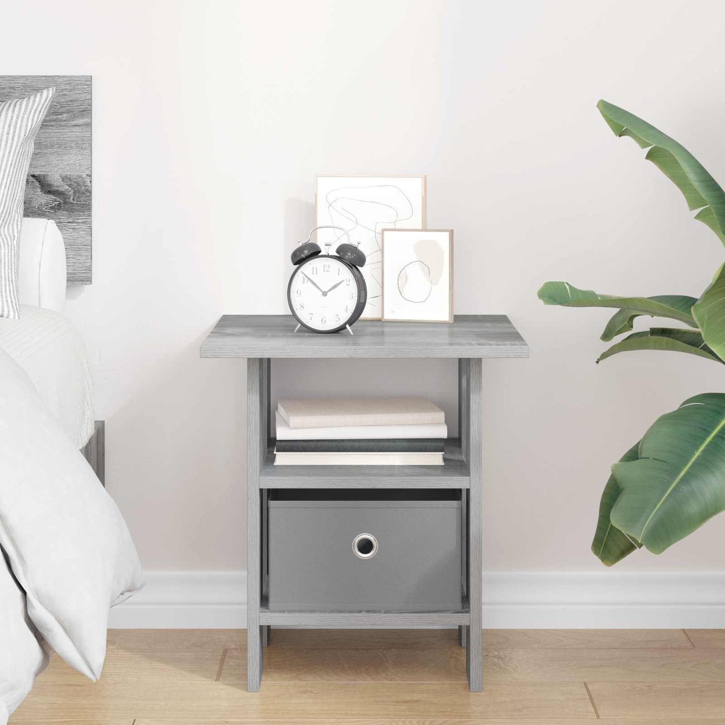 Nattbord med skuff Grå Sonoma 41 x 40 x 45 cm Konstruert tre
