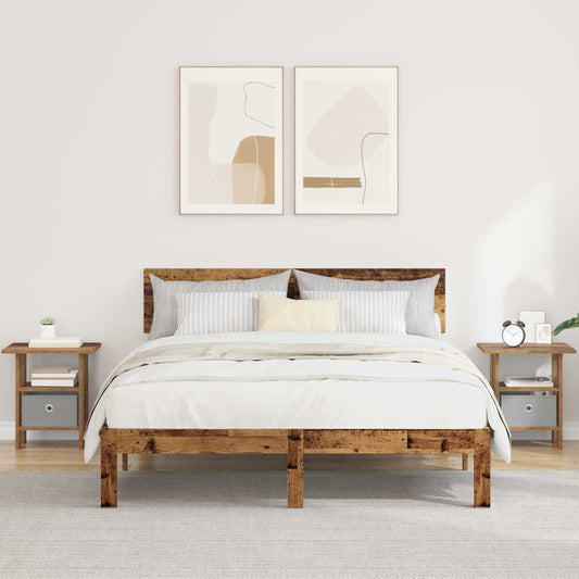 Nattbord 2 pcs Gammelt tre 41 x 40 x 45 cm Konstruert tre