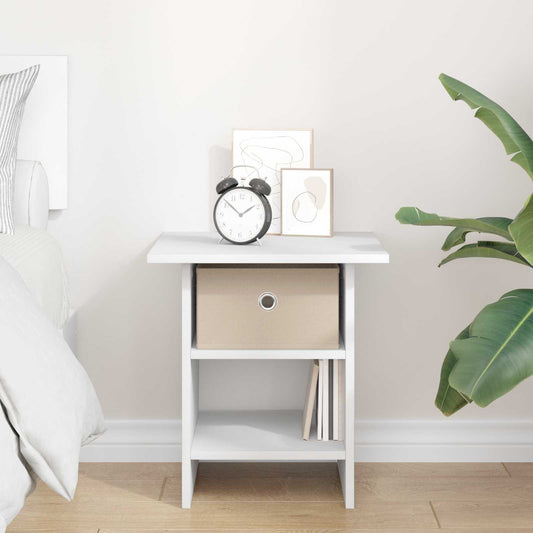 Nattbord med skuff Hvit 41 x 40 x 45 cm Konstruert tre