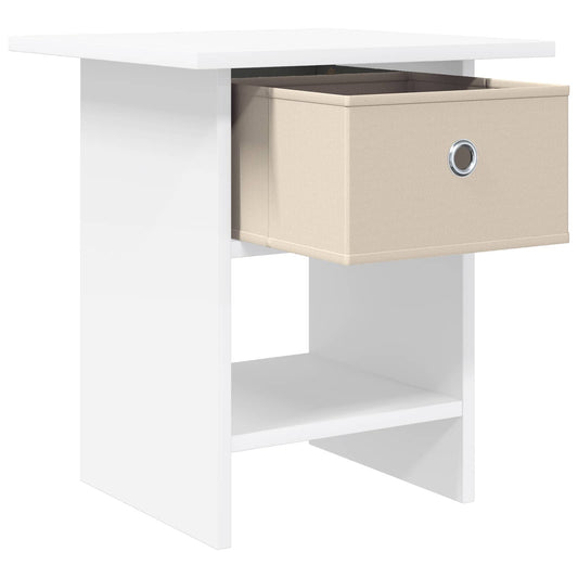 Nattbord med skuff Hvit 41 x 40 x 45 cm Konstruert tre