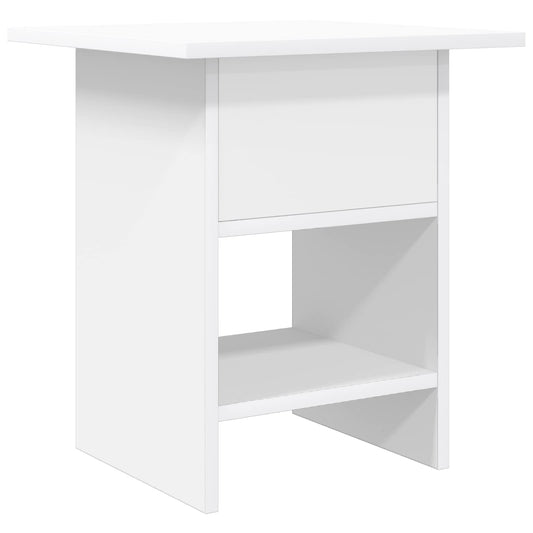Nattbord med skuff Hvit 41 x 40 x 45 cm Konstruert tre