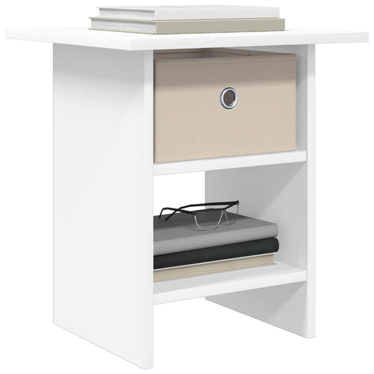 Nattbord med skuff Hvit 41 x 40 x 45 cm Konstruert tre