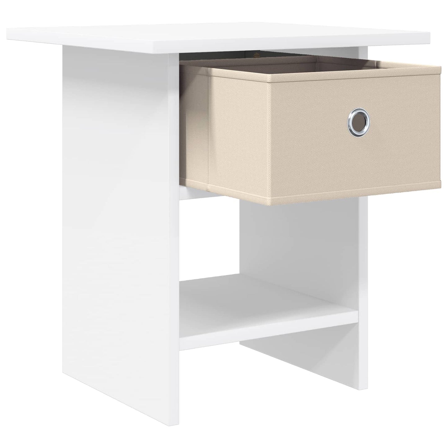 Nattbord med skuff 2 pcs Hvit 41 x 40 x 45 cm Konstruert tre