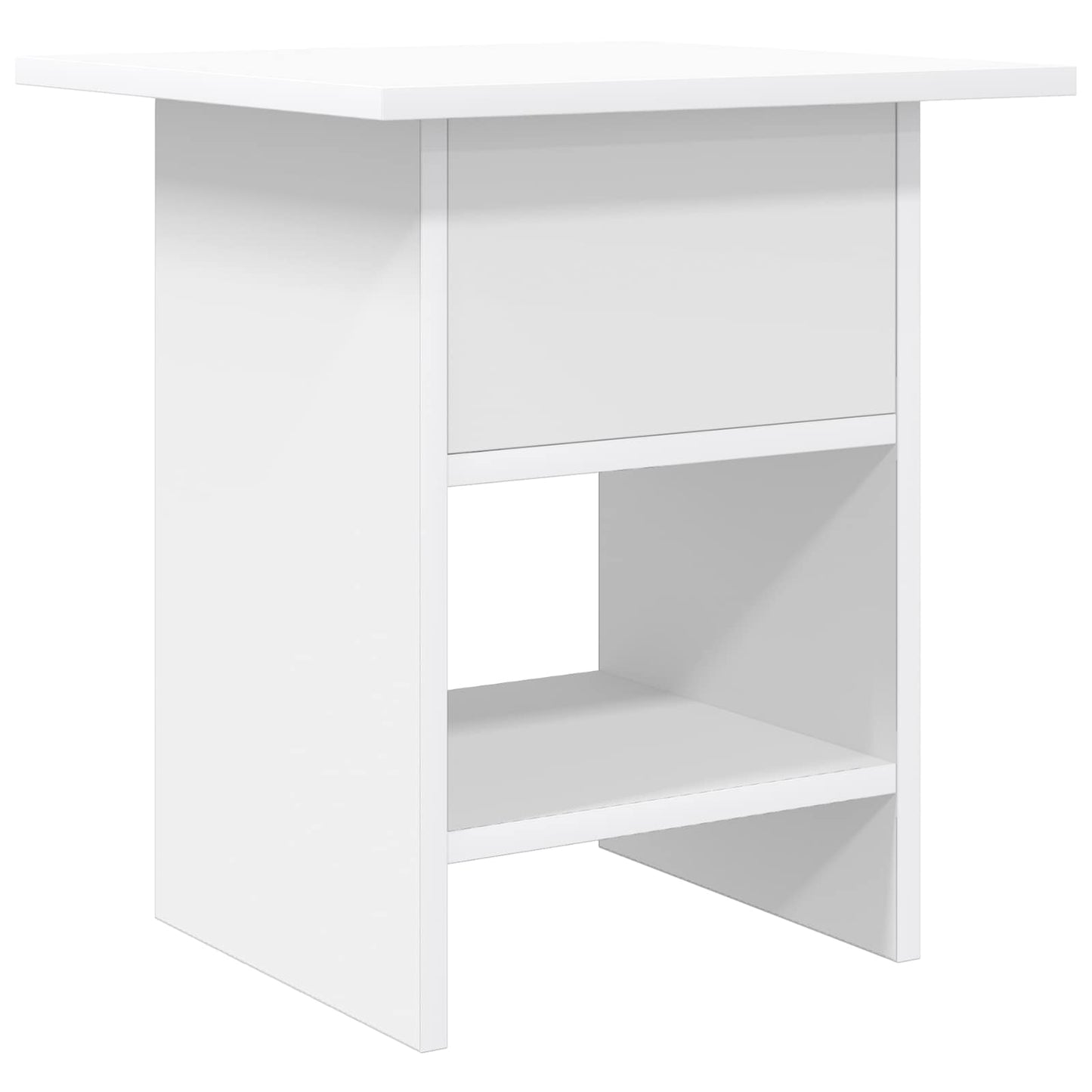 Nattbord med skuff 2 pcs Hvit 41 x 40 x 45 cm Konstruert tre
