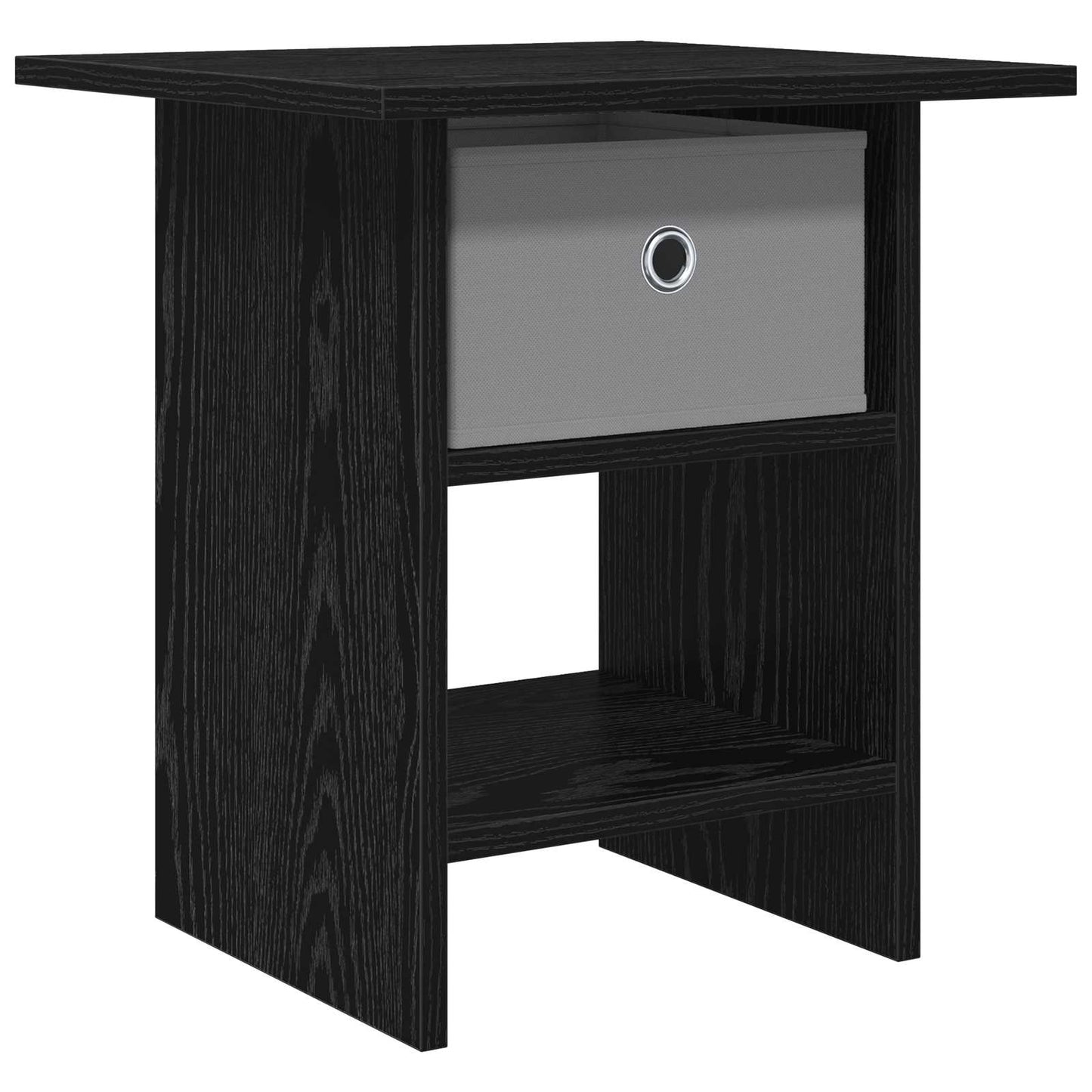 Nattbord med skuff Svart Eik 41 x 40 x 45 cm Konstruert tre
