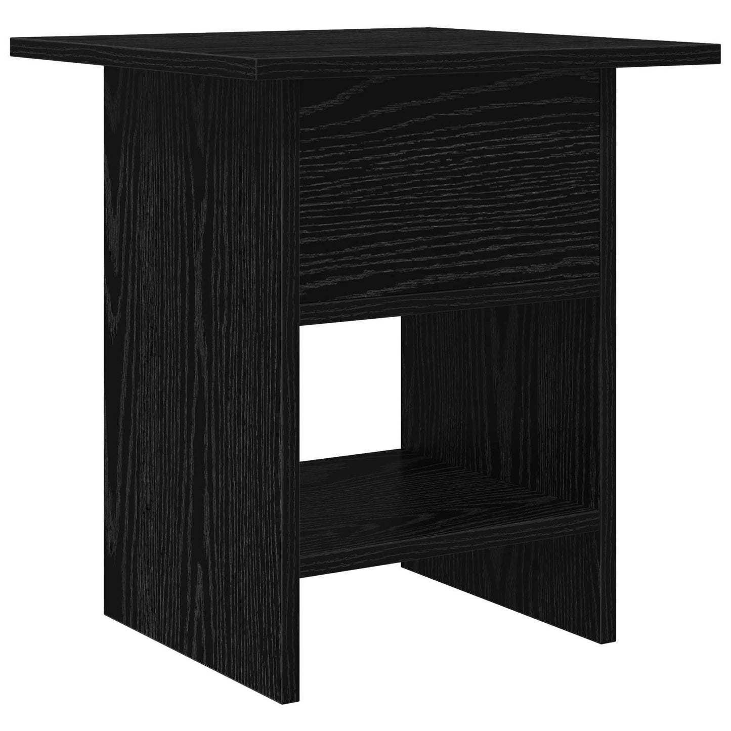 Nattbord med skuff Svart Eik 41 x 40 x 45 cm Konstruert tre