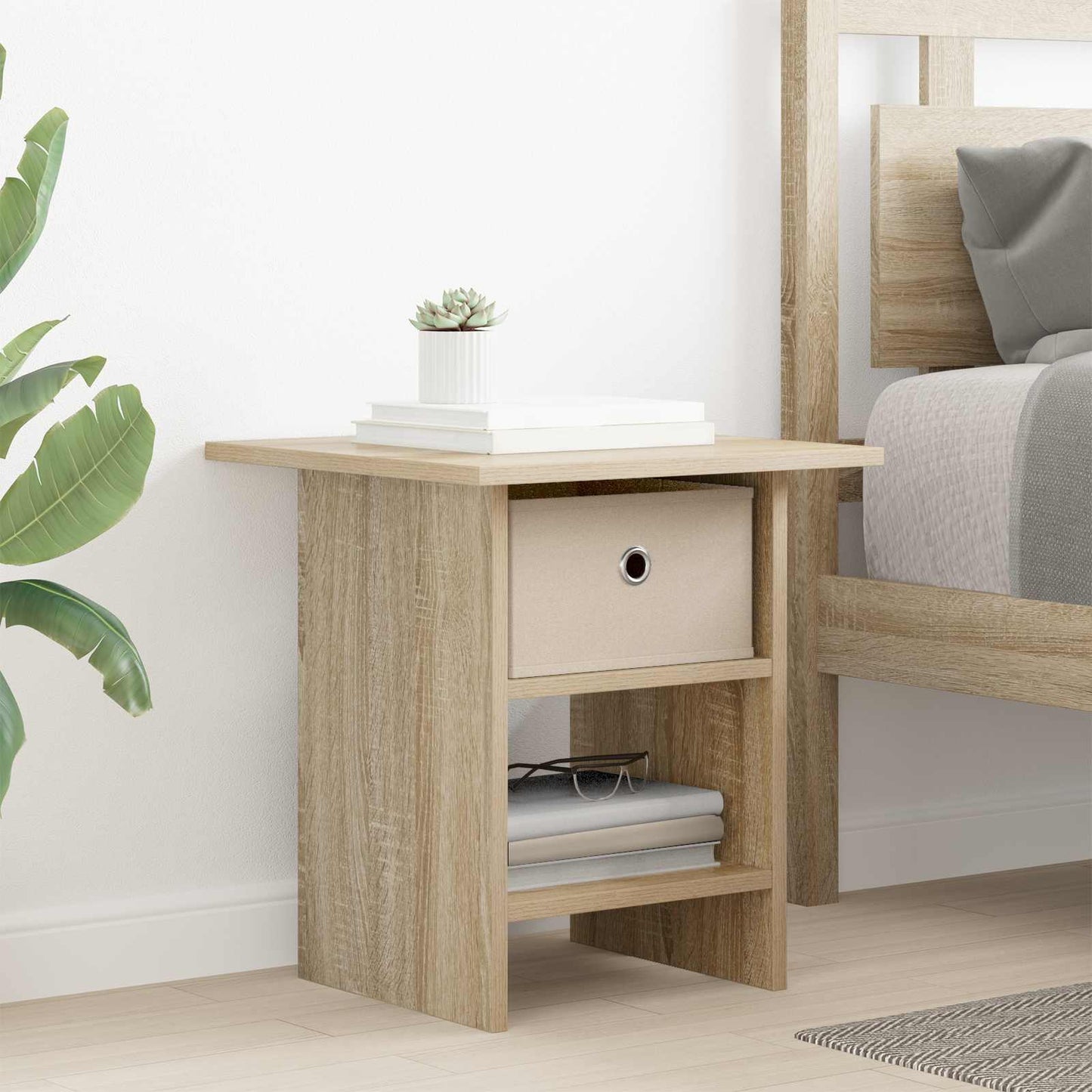 Nattbord 2 pcs Sonoma eik 41 x 40 x 45 cm Konstruert tre