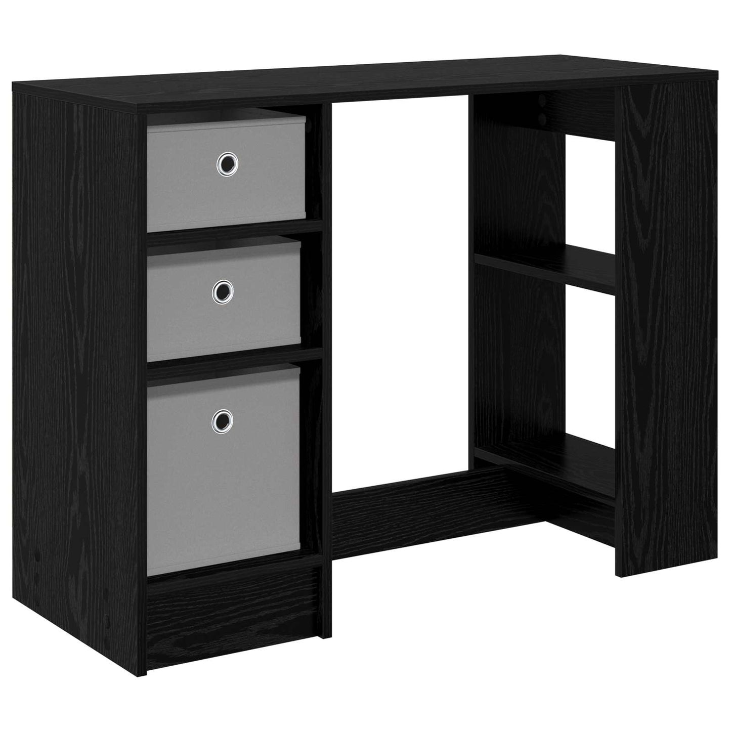 Skrivebord med skuff Svart Eik 100 x 40 x 75 cm Konstruert tre