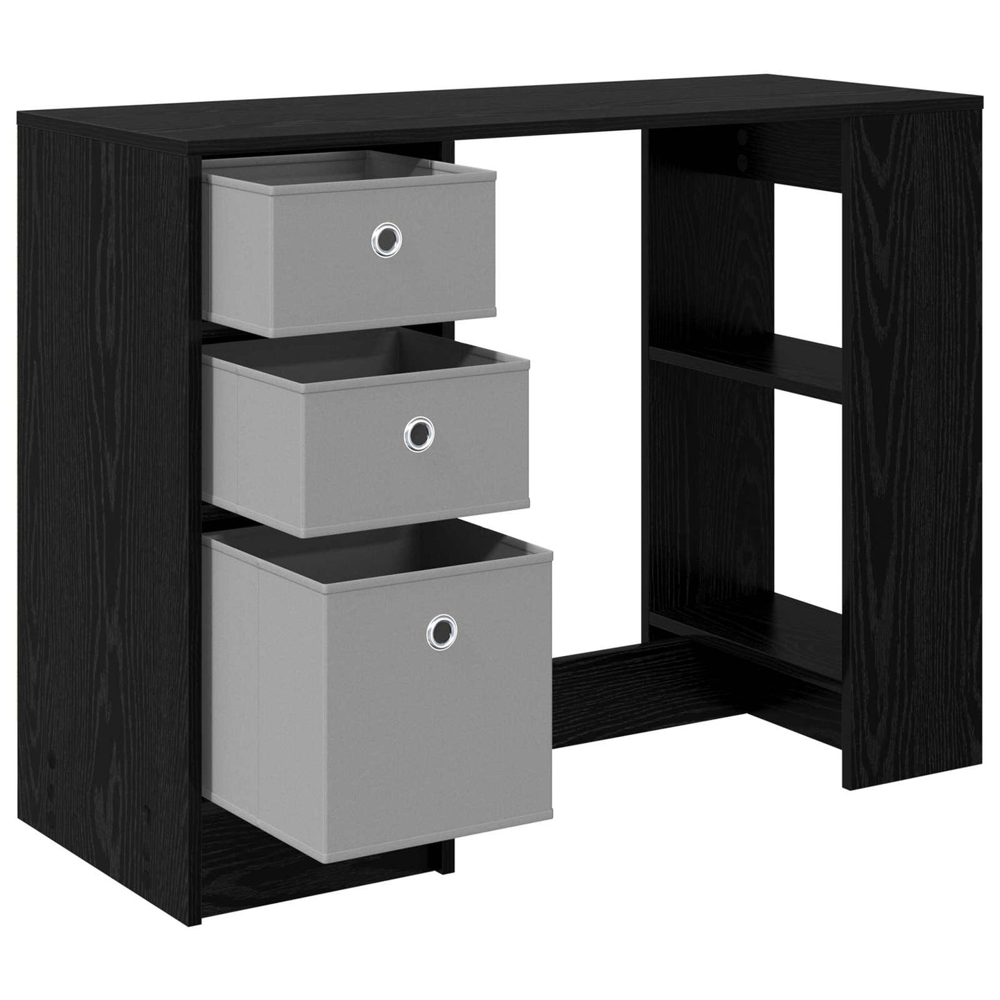 Skrivebord med skuff Svart Eik 100 x 40 x 75 cm Konstruert tre
