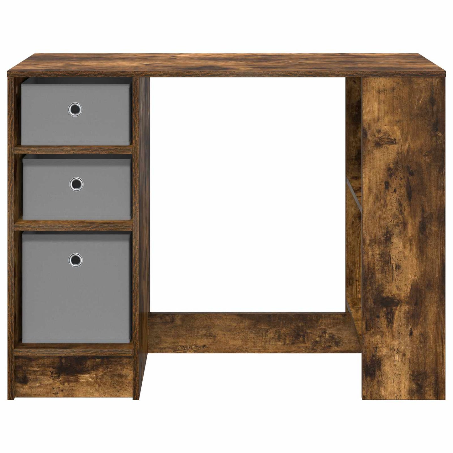 Skrivebord med skuff Røkt eik 100 x 40 x 75 cm Konstruert tre