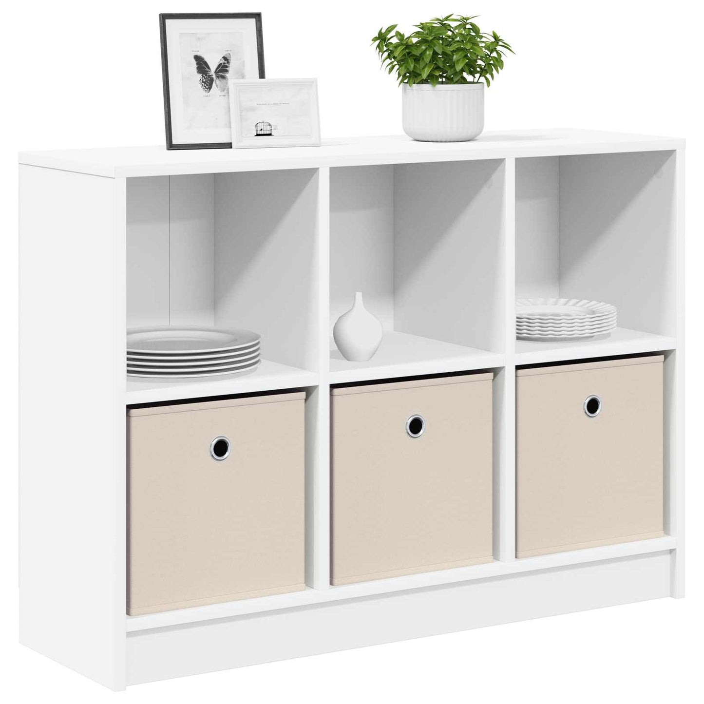 Serviesskap med skuff Hvit 88,5 x 27,5 x 63,5 cm