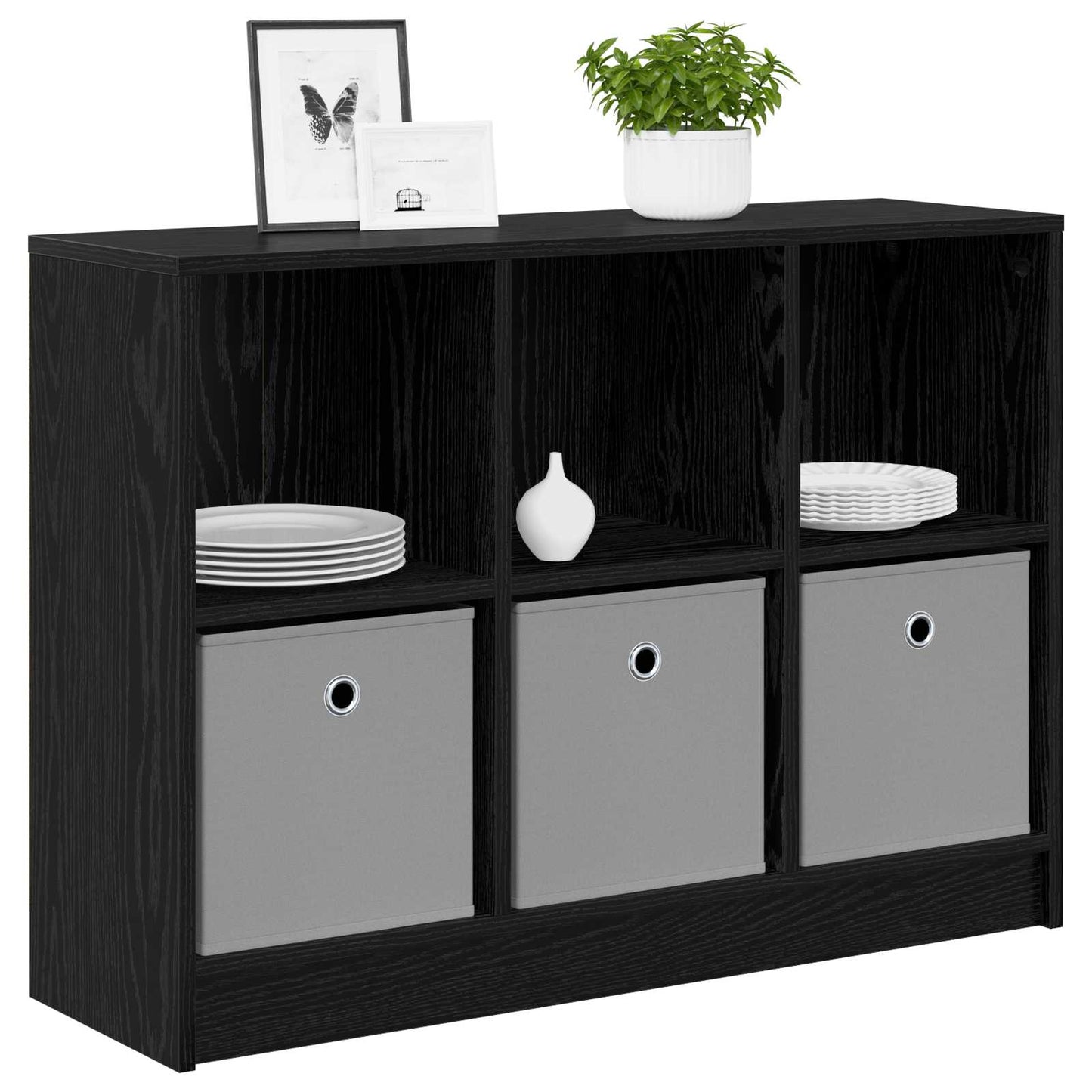 Serviesskap med skuff Svart Eik 88,5 x 27,5 x 63,5 cm