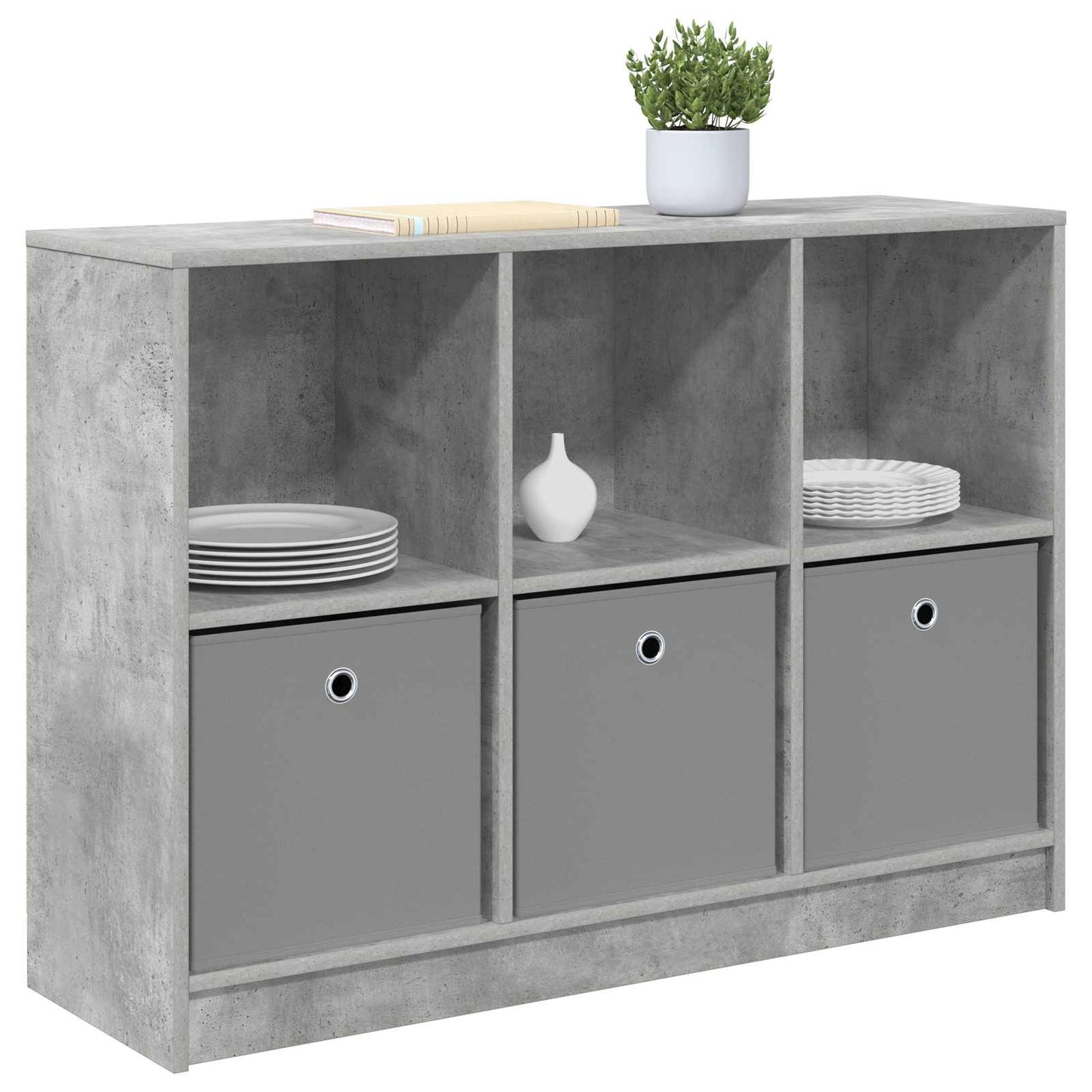 Serviesskap med skuff Betonggrå 102 x 32 x 73,5 cm