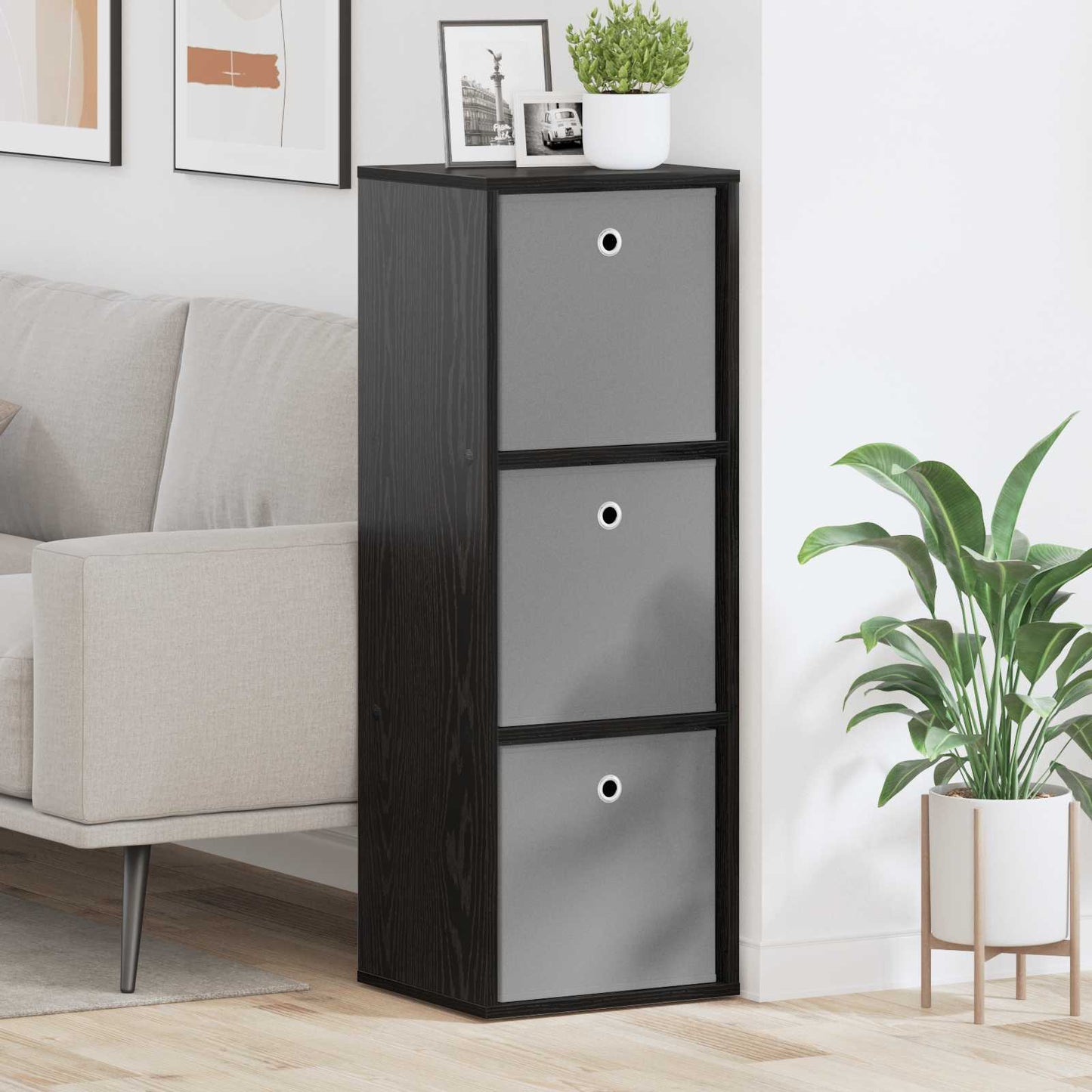 Serviesskap med skuff Svart Eik 35 x 32 x 99,5 cm