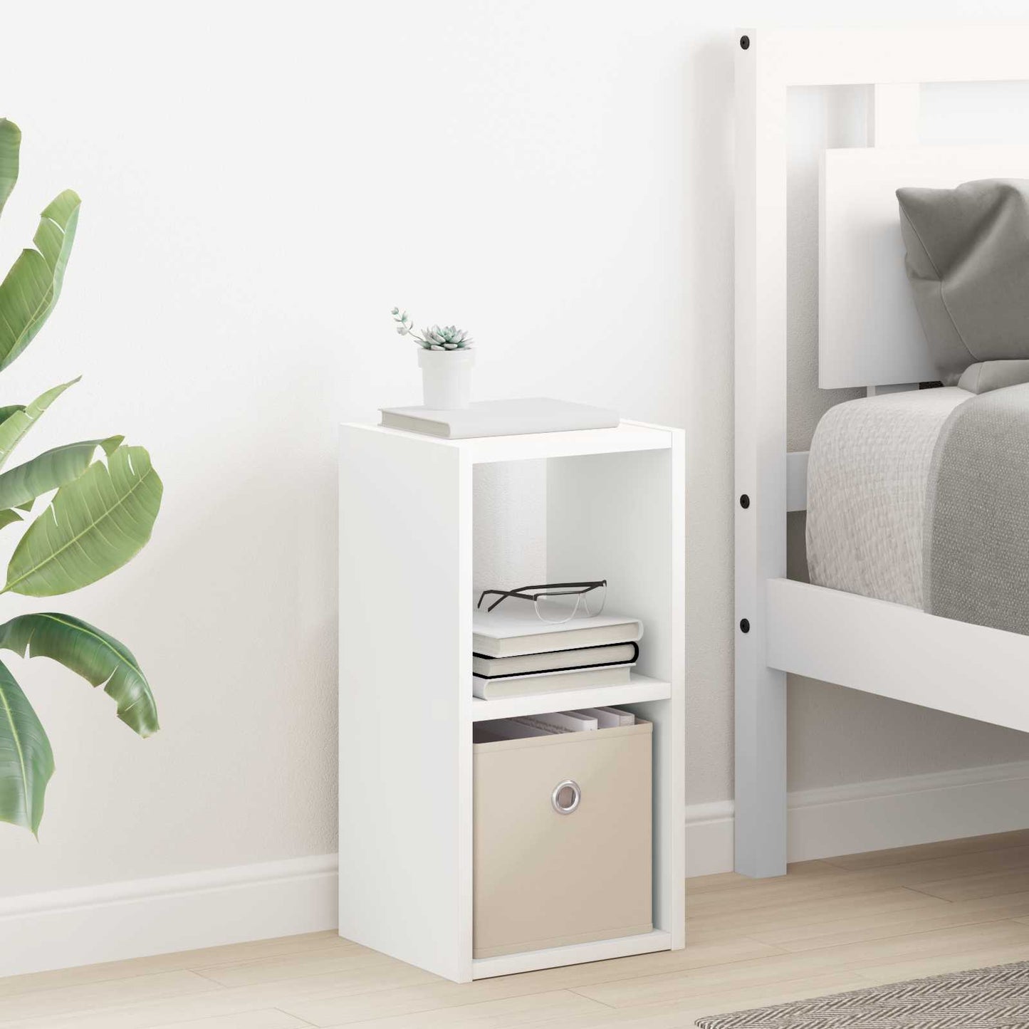 Nattbord 2 pcs Hvit 25,5 x 22 x 49,5 cm Konstruert tre