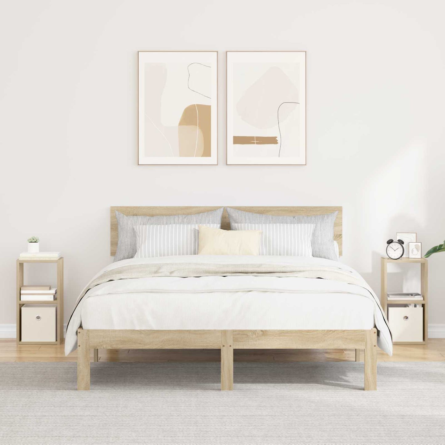 Nattbord 2 pcs Sonoma eik 25,5 x 22 x 49,5 cm Konstruert tre