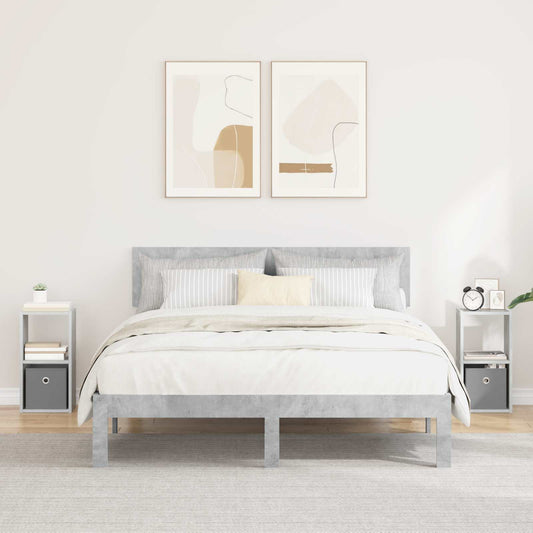 Nattbord 2 pcs Betonggrå 25,5 x 22 x 49,5 cm Konstruert tre