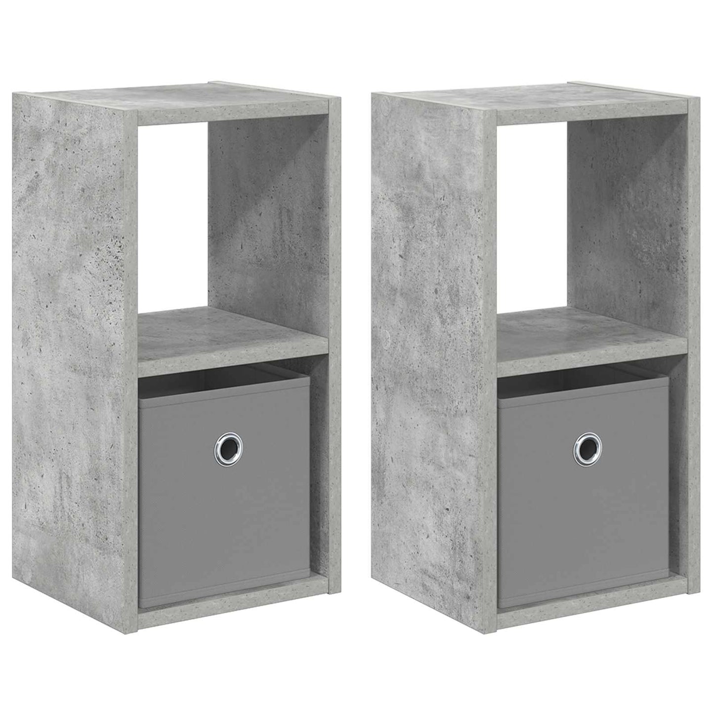 Nattbord 2 pcs Betonggrå 25,5 x 22 x 49,5 cm Konstruert tre